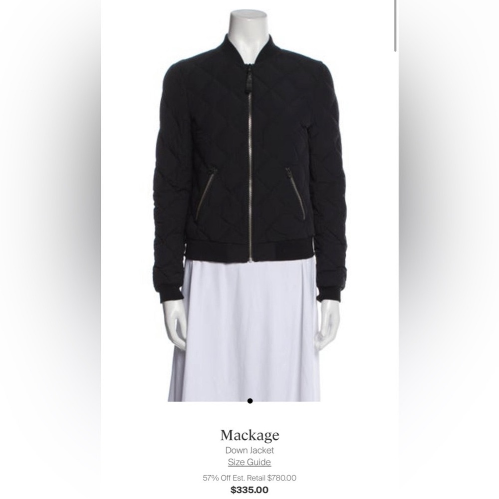 Mackage down bomber jacket